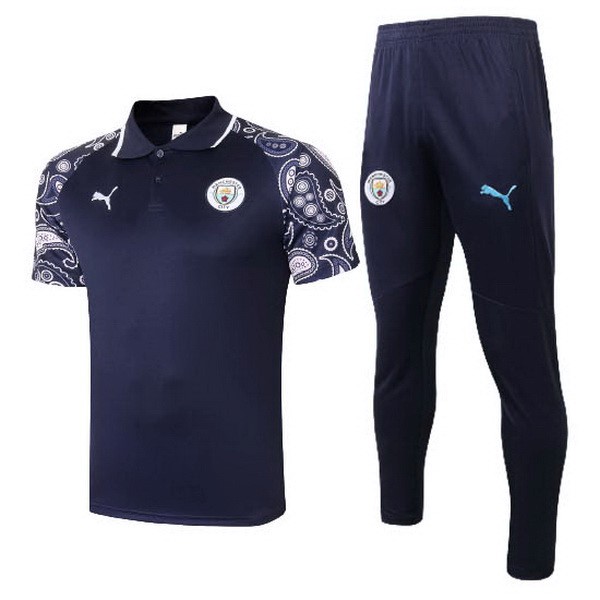 Polo Manchester City Conjunto Completo 2020/21 Purpura Negro